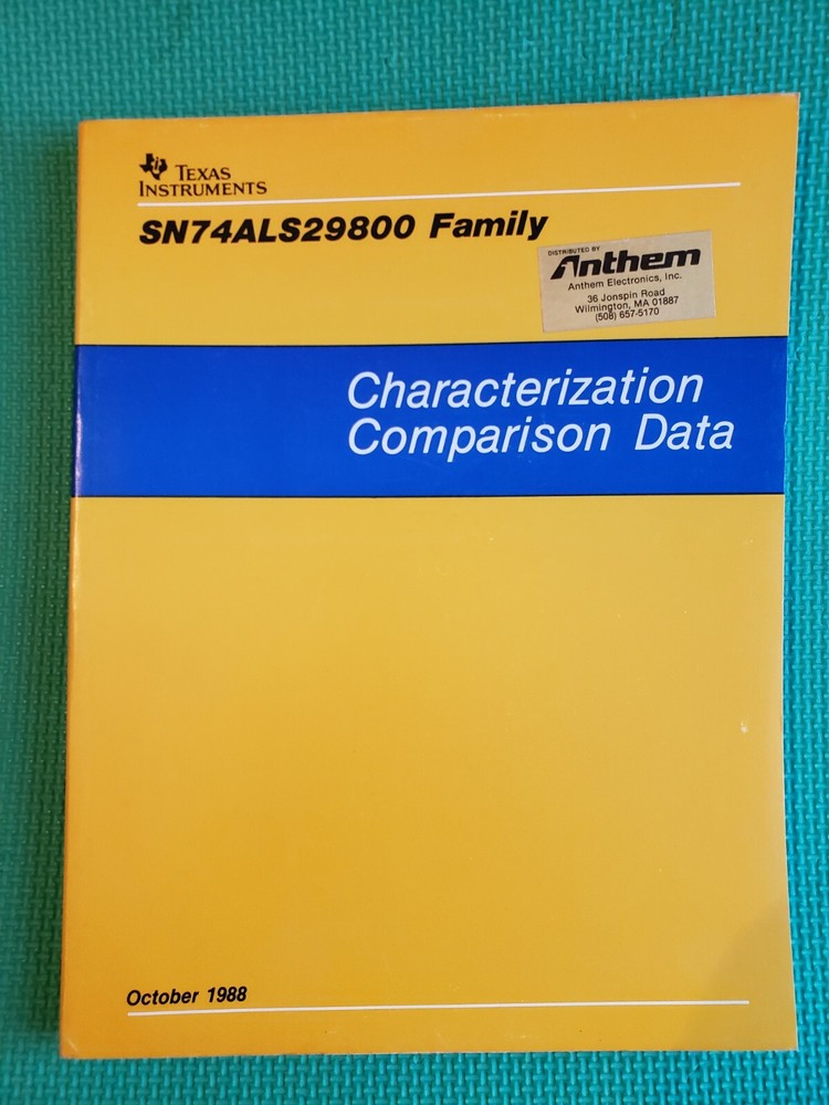 SN74ALS29800 Family,  1988 Texas Instruments, Characterization Comparison Data