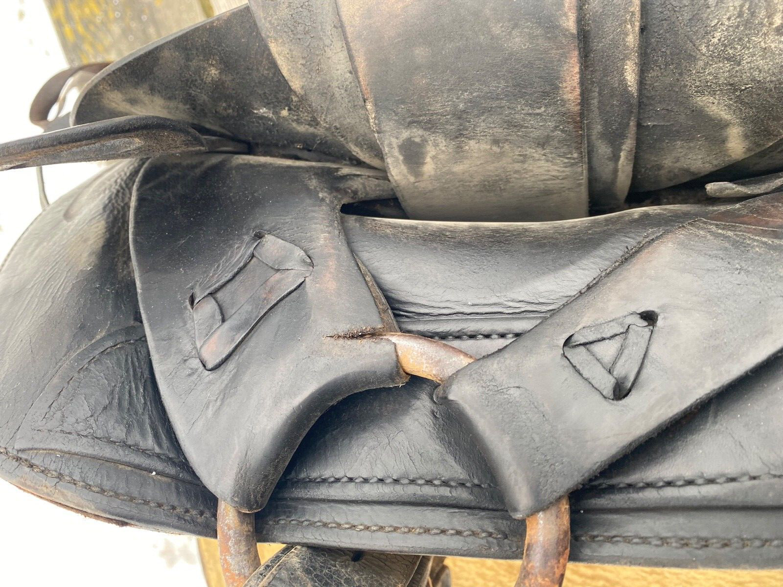 Antique/Vintage 15.5" Western Champion Walla Walla Roper slick seat saddle