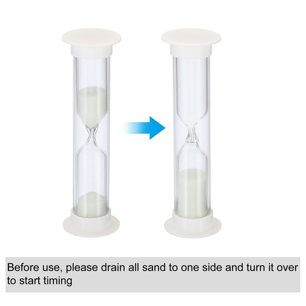 4Pcs 2 Minute Sand Timer Small Sandy Clock Count Down Sand Glass White