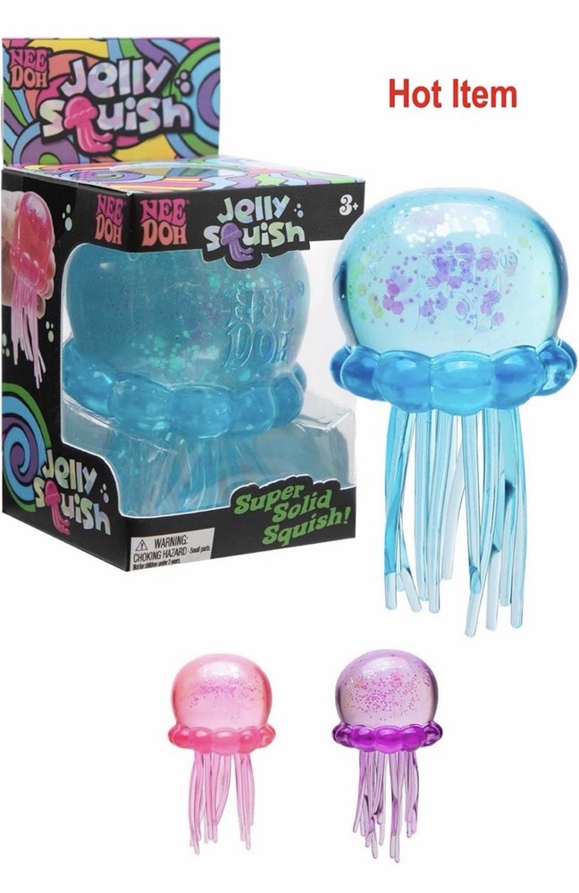 AUTHENTIC Nee Doh Jelly Squish Super Solid Squeeze Toy (Color Varies)