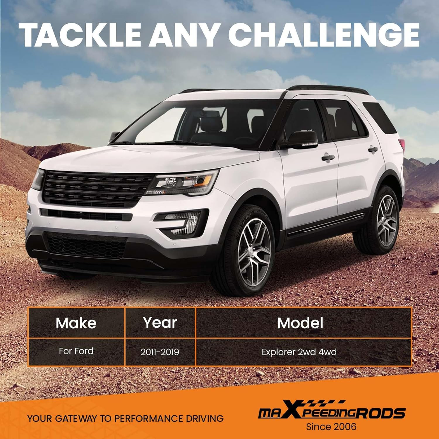 2.5in Front 1.25in Rear Lift Kit for Ford Explorer 2WD 4WD 2011-2019 Black