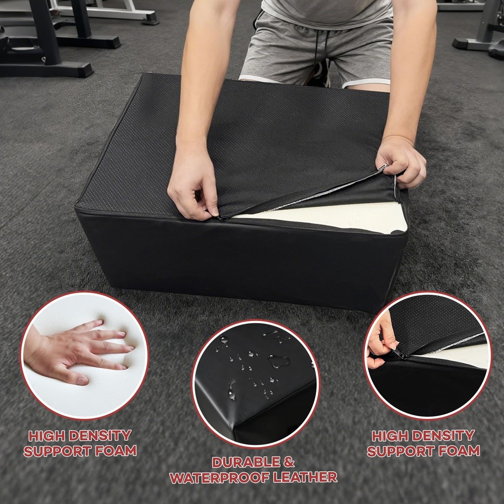 Hip Thrust Bench, Multi-Functional Hip Thrust Box for Home Gym, Non-Slip Black
