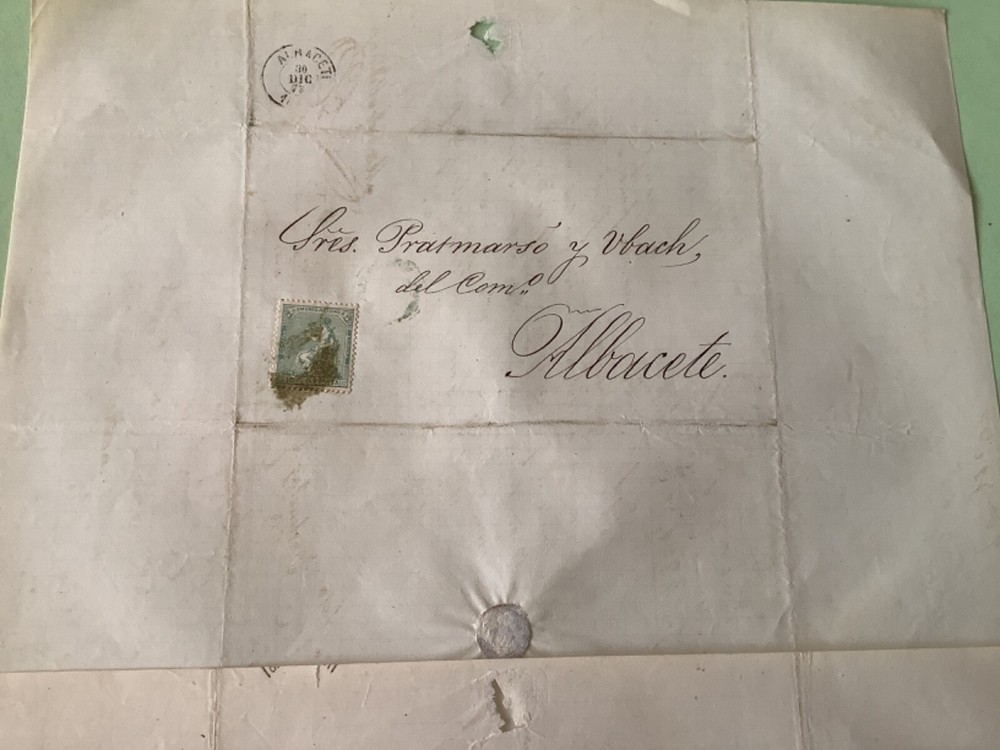 Spain 1873 postal cover 2 items Ref A1828