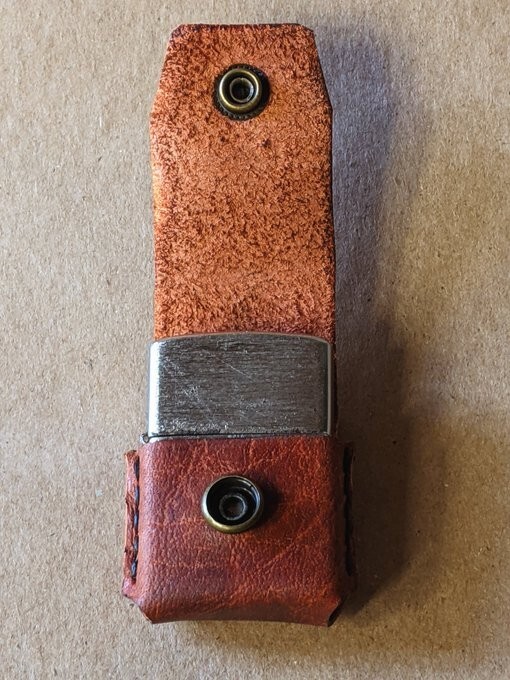 Handmade leather zippo lighter case With Belt Loop