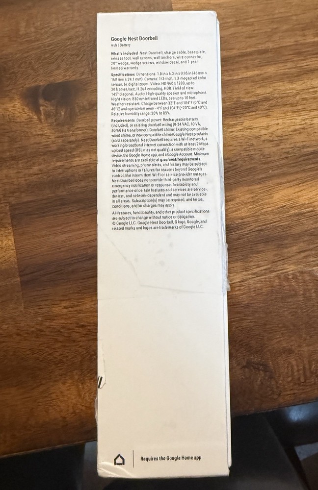 Google Nest Doorbell (Battery) - Ash