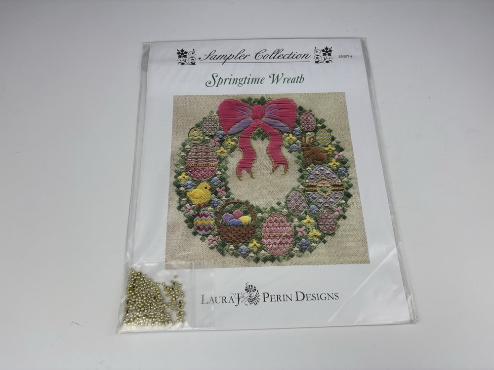 Laura J Perin Design Sampler Collection Springtime Wreath Needlepoint Pattern 2S