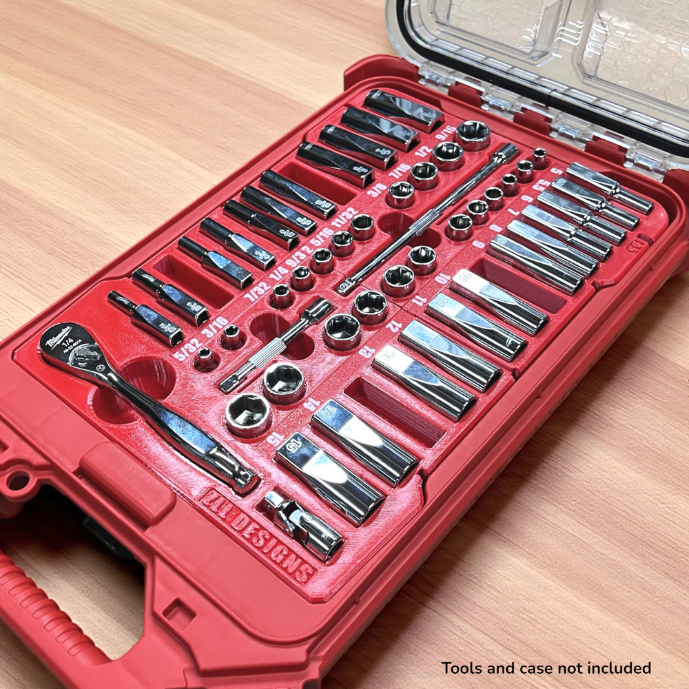 Packout Insert compatible with Milwaukee 1/4" 50-Piece Socket Set (48-22-9004)