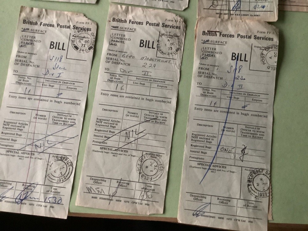 British Forces Postal service Bill 6 items Ref A1693