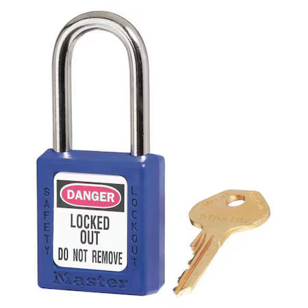Master Lock 410S6blu Lockout Padlock, Keyed Different, Thermoplastic, Standard