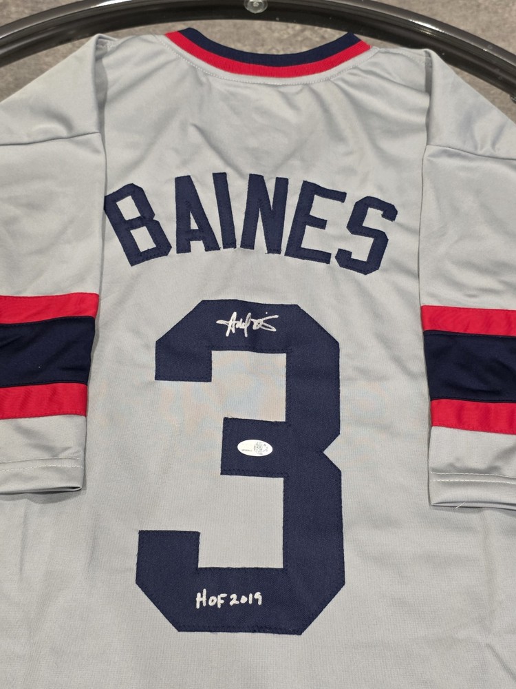 Harold Baines Autographed/Signed Jersey JSA Grey Custom Jersey