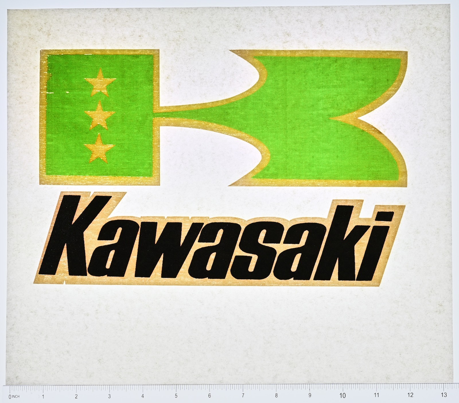 Original VINTAGE 1970s Heat Transfer | Kawasaki Triple Star Logo