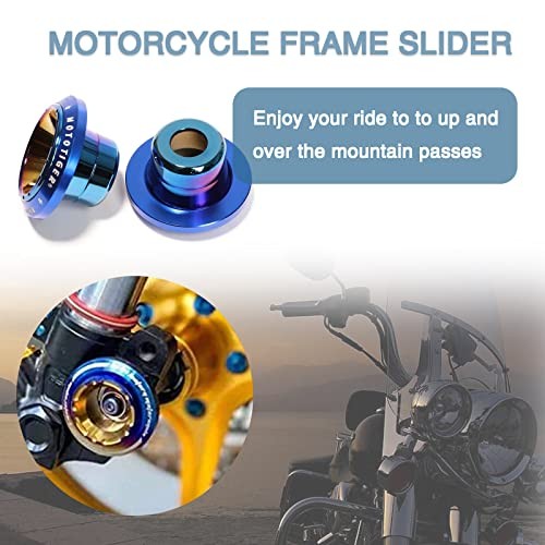 Motorcycle Frame Slider: Scooter Frame Sliders for Front Fork CNC Blue-Blue