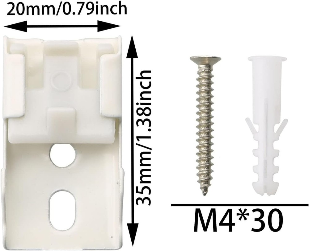 MEETOOT 12pcs Curtain Track Mounting Bracket White Ceiling Mount