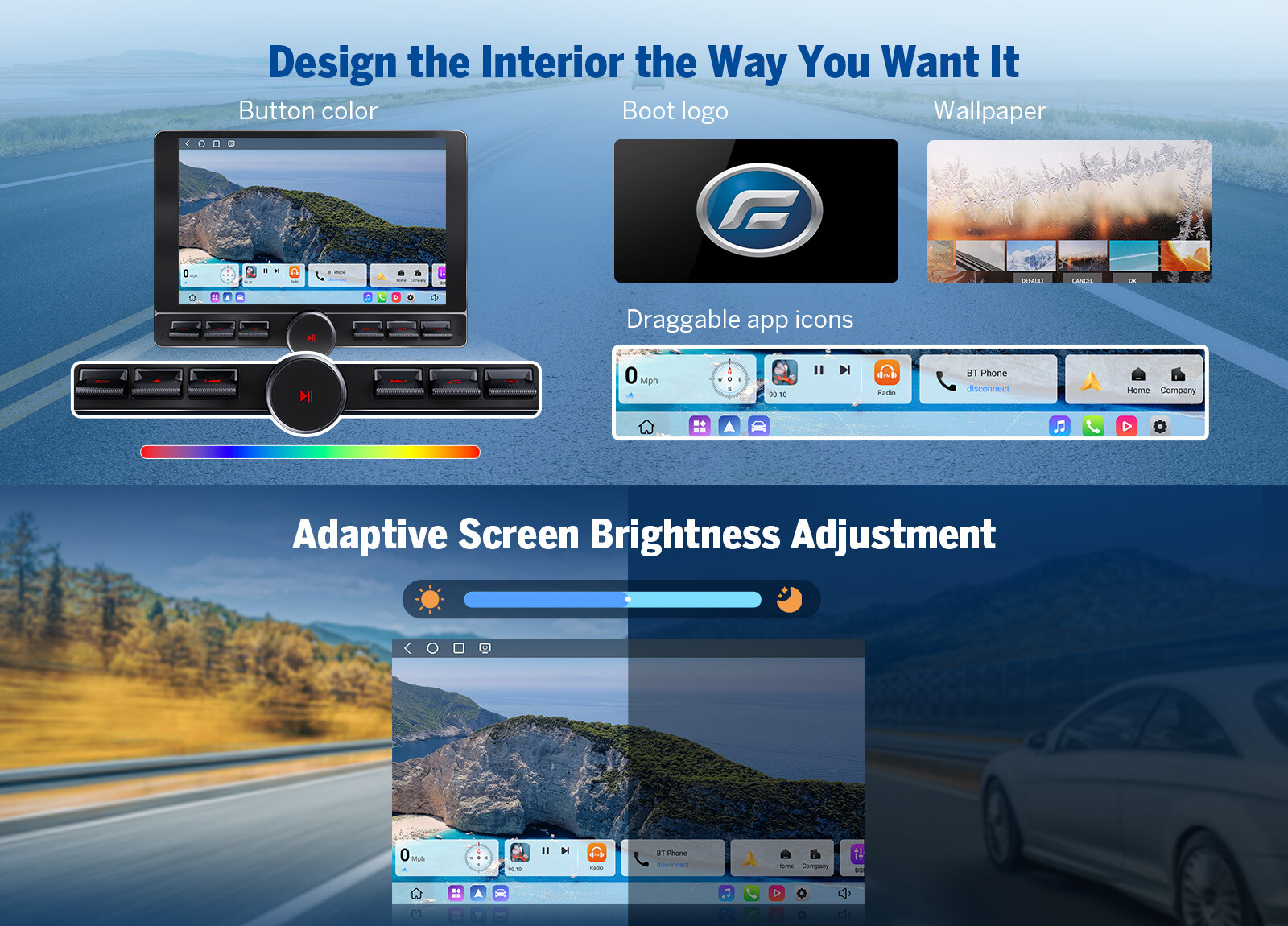 UX6K PRO MAX 2 DIN Android 13 8+128GB 10.1" QLED Car Stereo GPS CarPlay Radio 4G