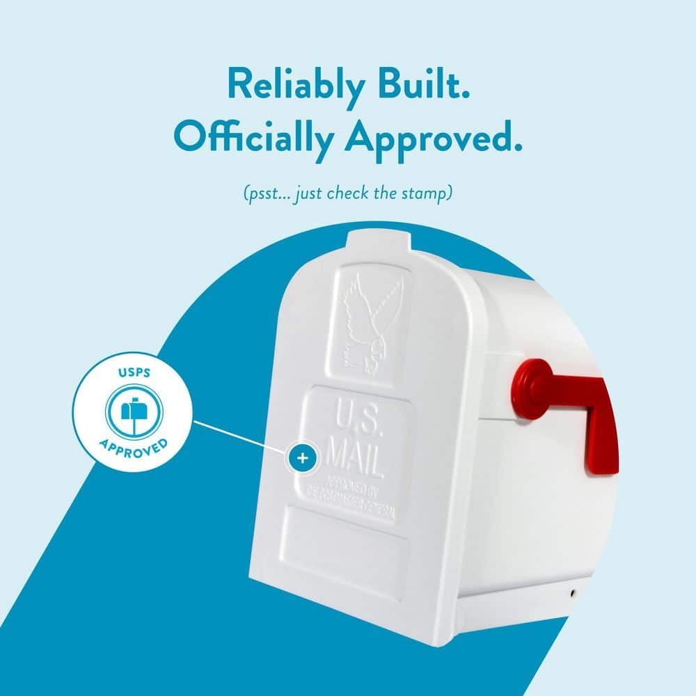 White Mailbox Deluxe Polybox Durable & Best Rust-proof Polymer Post Mounted New