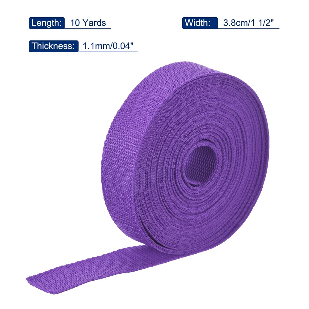 Lightweight Polypropylene Webbing Strap 3.8cm 10 Yard Dark Purple