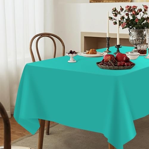 3 Pack Plastic Tablecloth Disposable Rectangular Table Cloth 54 Rectangle Teal