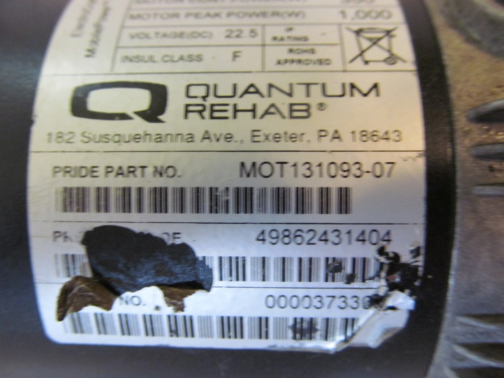 Right Motor From Rival Quantum Wheelchair