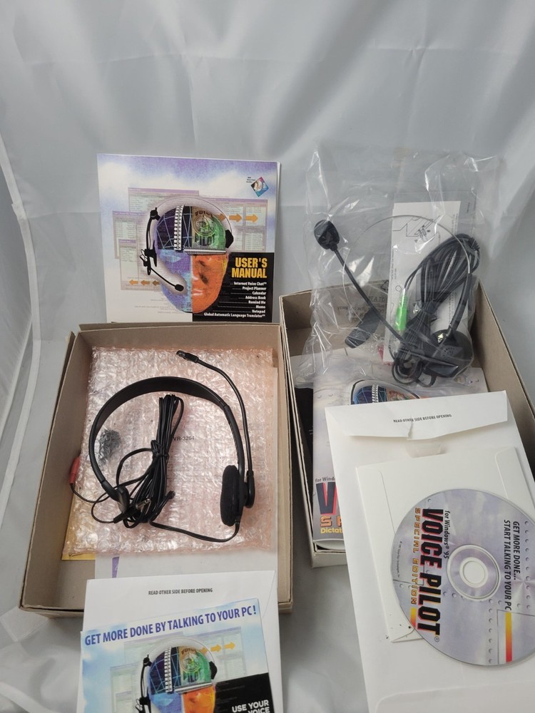 Voice Pilot Computer Dictation Typing Software Windows Vintage CD Headset