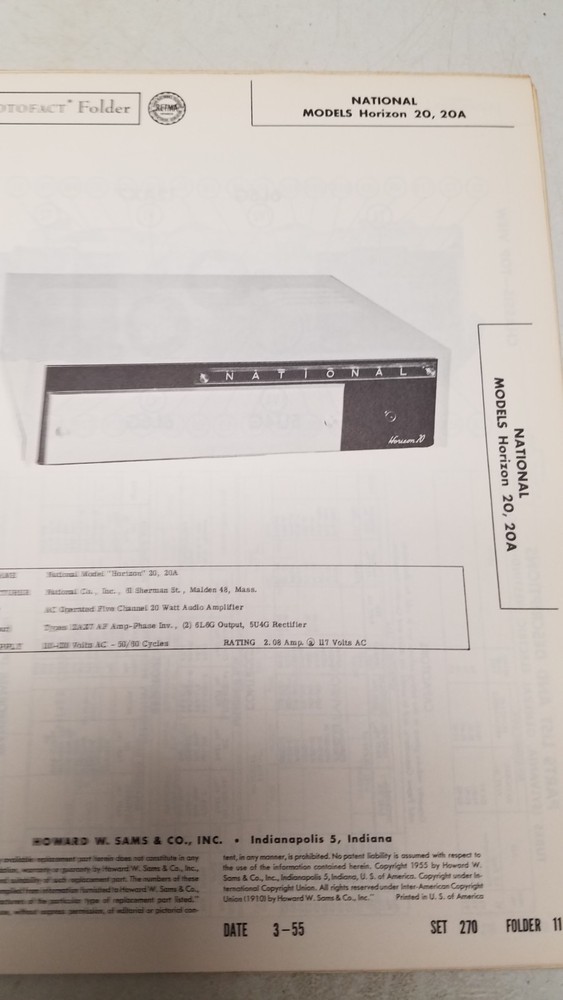 Sams Photo Fact #270 3/55 missing folder 18 (D)