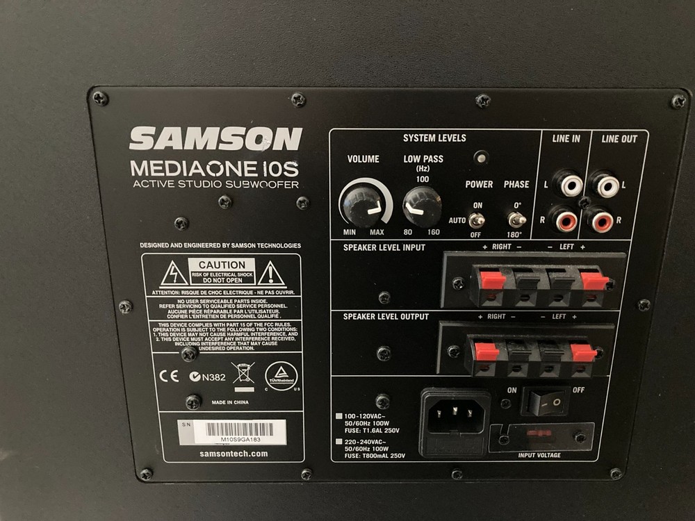 Samson MediaOne 10S 10" 100 Watt Powered Studio Subwoofer Variable Crossover Sub