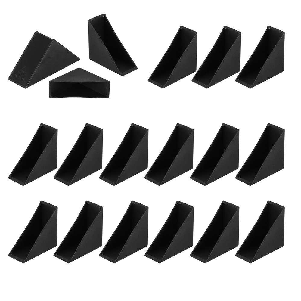 30Pcs 0.79x2in Plastic Right Angle Triangle Glass Table Corner Protector, Black