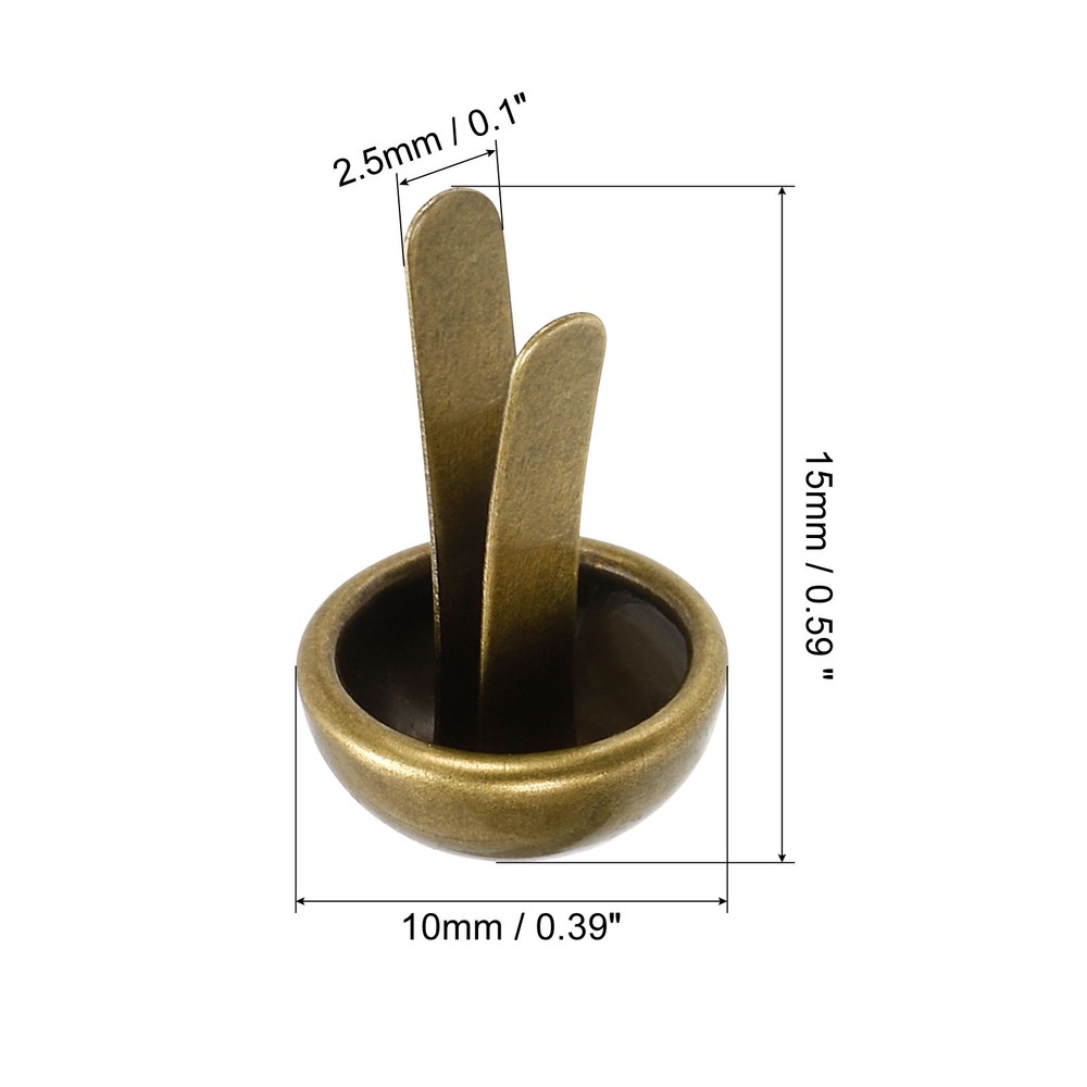 10x15mm mini paper tips fixing, 100pcs round fixing tips, bronze tone