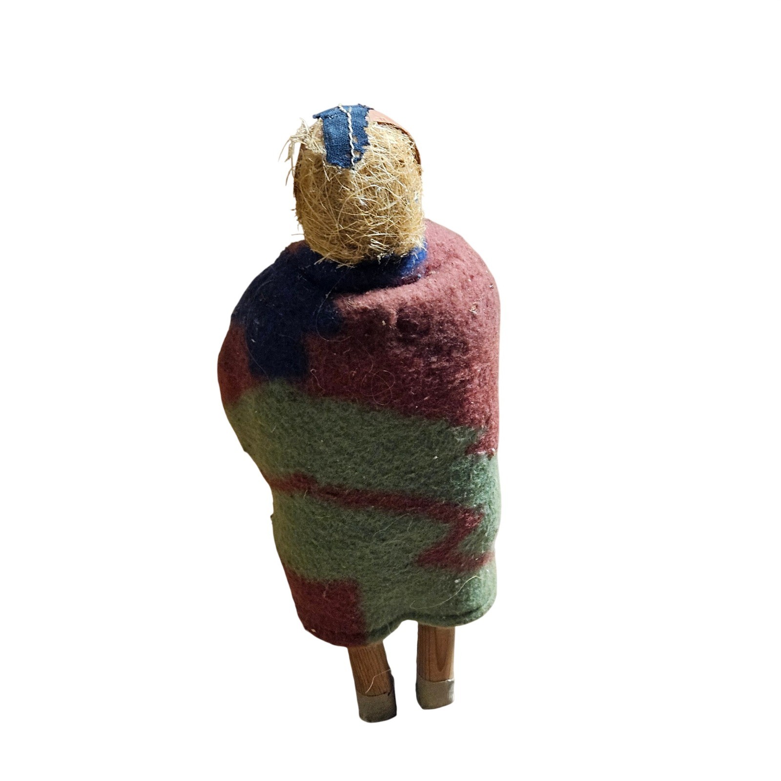 Vintage Skookum Native American Doll 12" Blanket Wrapped Wood Southwestern