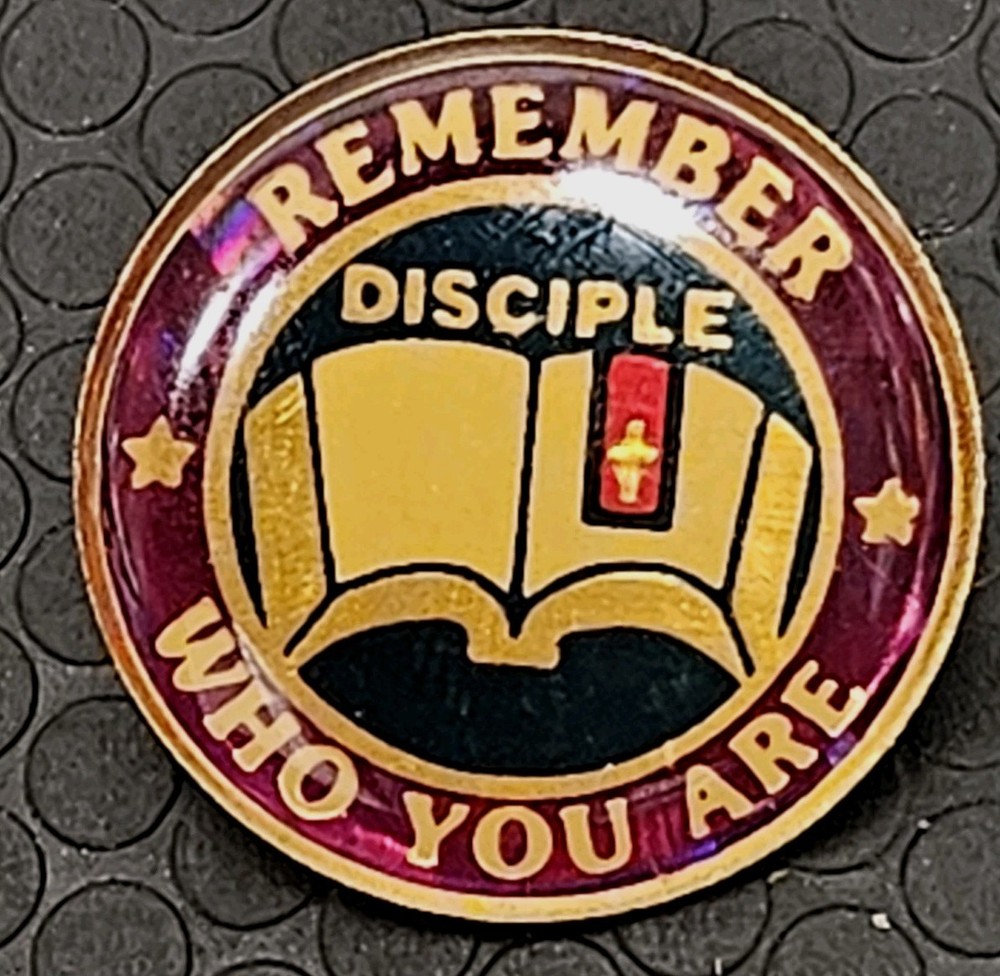 2 Vintage Religious Bible Study Disciple Pins