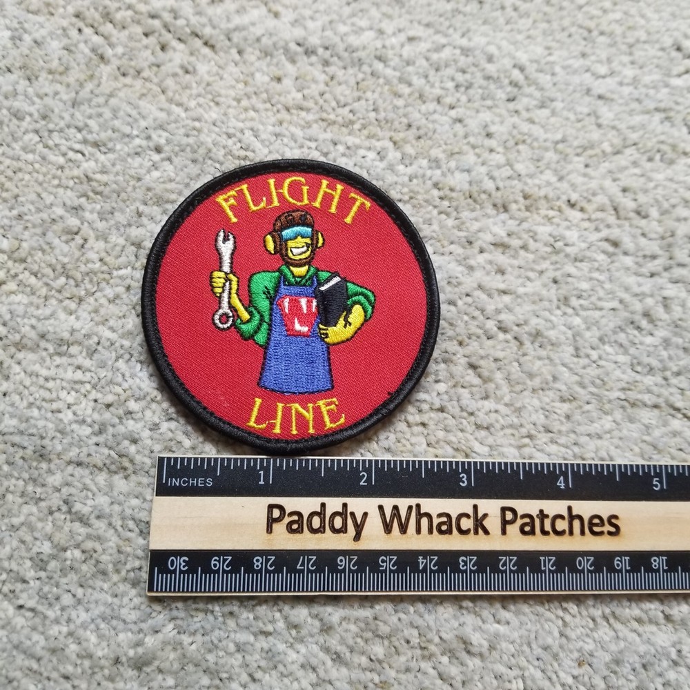 Flight Line Patch Hook & Loop Back Military Morale Tactical