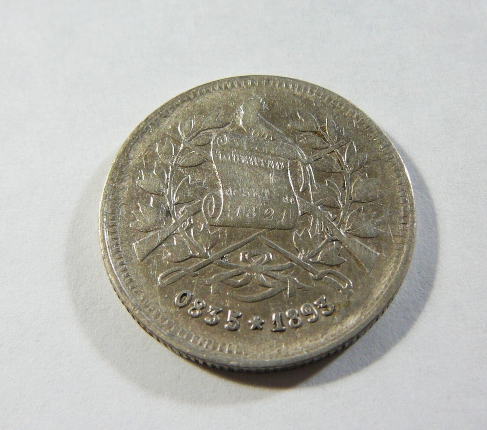 1893 Guatemala Silver 25 Centavos