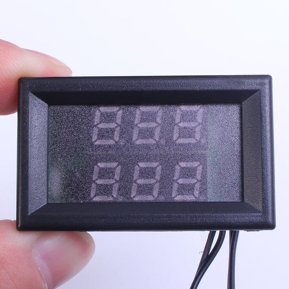 DC4-28V Dual LED Display Digital Temperature Sensor NTC Metal Probe Thermometer