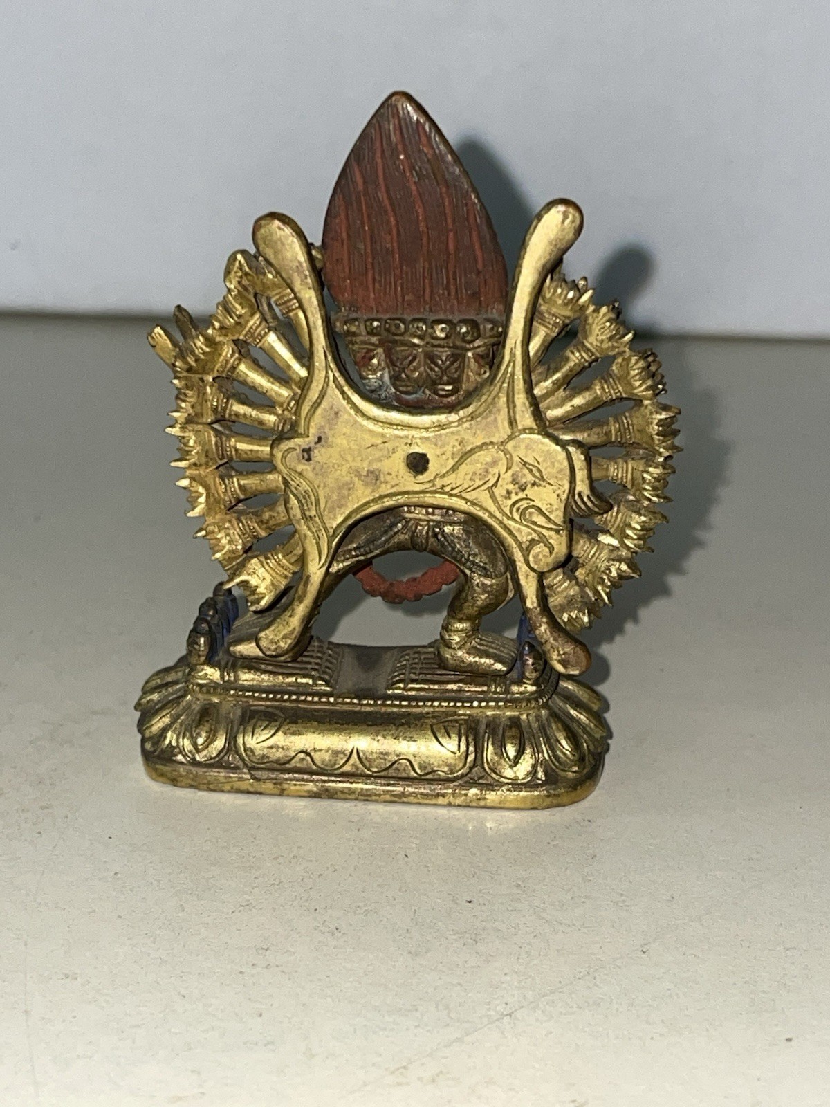 18th C. Sino-Tibetan Gilt Bronze Yamantaka God 2.5” FREE SHIPPING