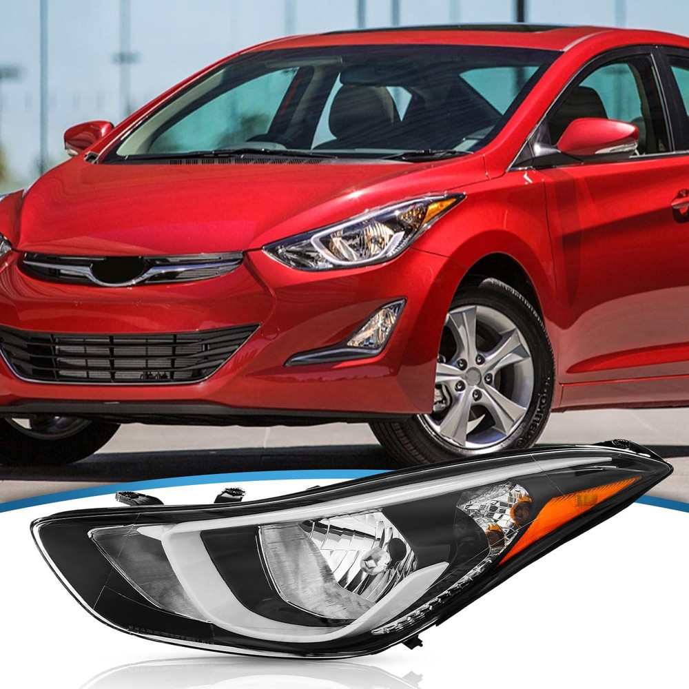 2014-2016 Elantra Driver Side Headlight Halogen–Compatible Replacement