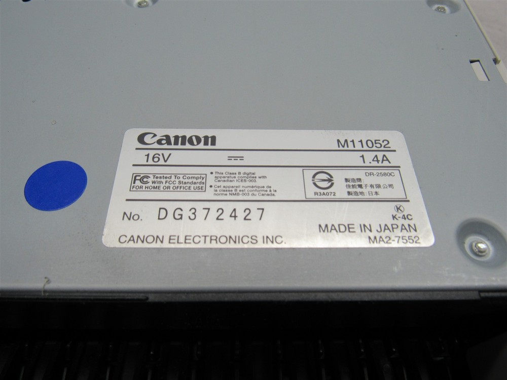 CANON IMAGE FORMULA DR-2580C M11052 Pass-Through Scanner with Adapter
