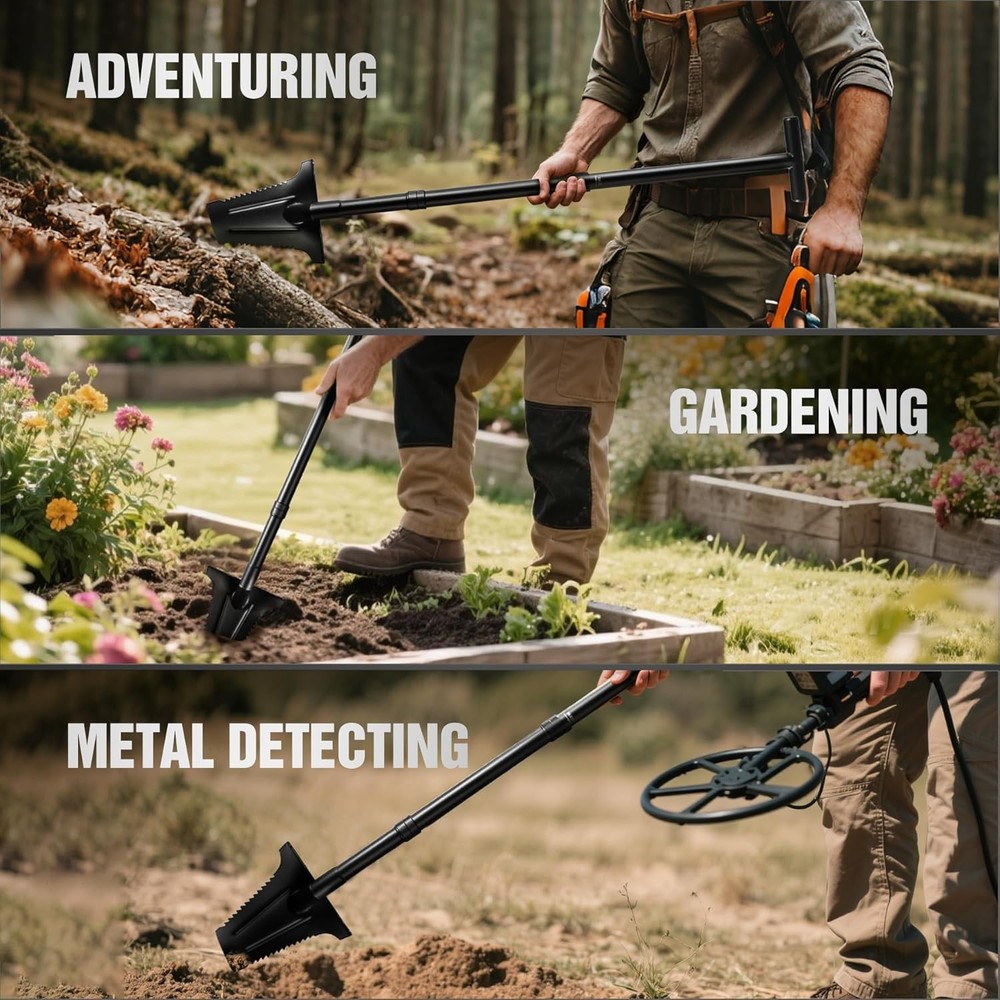 46" Metal Detecting Shovel Double Serrated Blade Digging Tool
