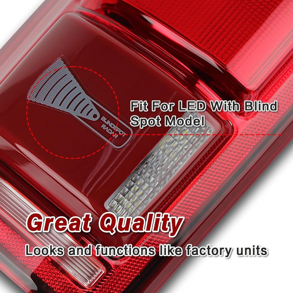 LED Tail Lights Assembly wiht Blind Spot Compatible with 2015 2016 2017 Ford ...