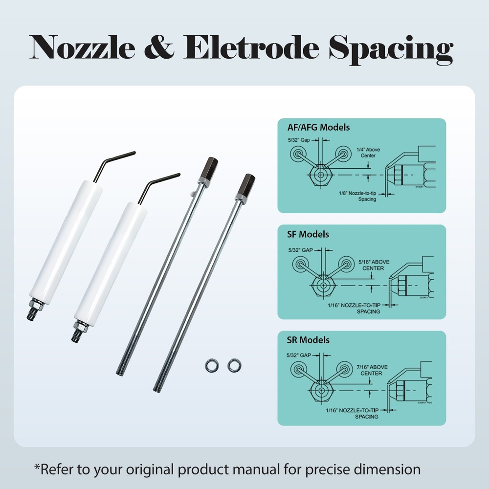 2 PACK 5780 Electrode Insulator Replacement Assembly For Beckett Oil Burner