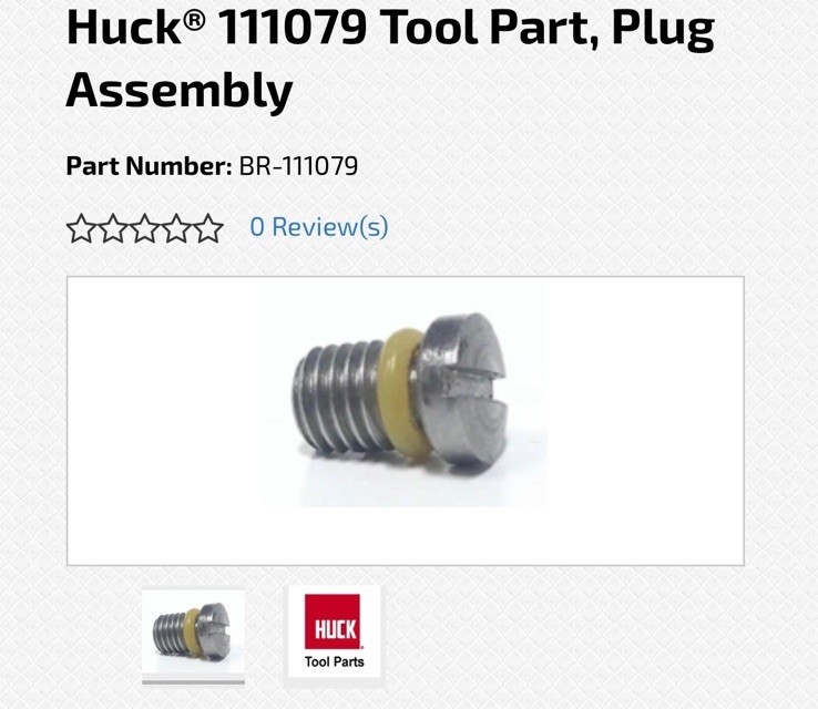 Huck® 111079 Tool Part, Plug