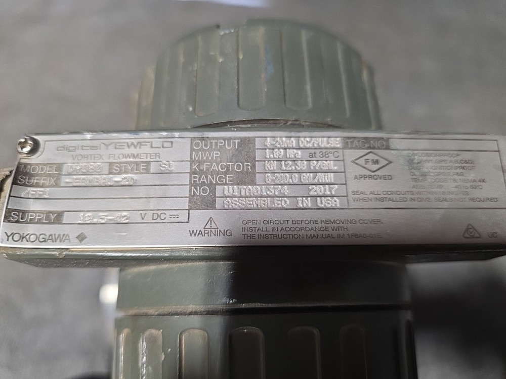 Yokogawa Digital Yewflo Vortex Flowmeter DV080