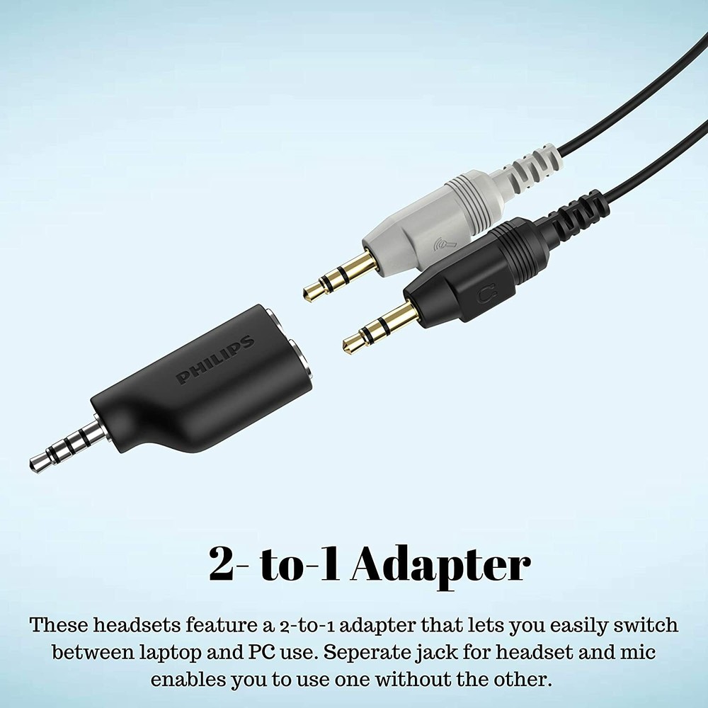 Wired Headset with Microphone Echo Cancelling Lightweight Headset PHILIPS M1900