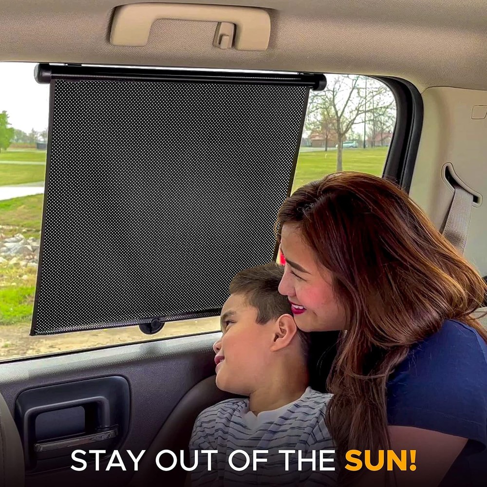EcoNour Car Side Window Sun Shade (2 Pack) | Retractable Medium, 2 Pack