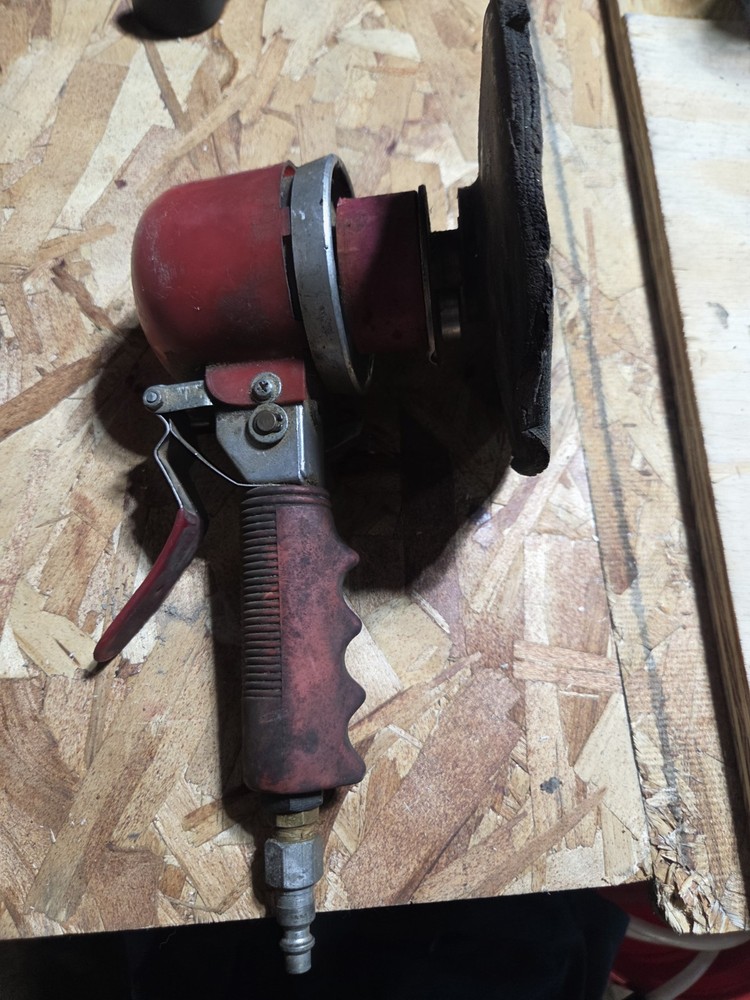 Red Black Pneumatic Orbital Sander