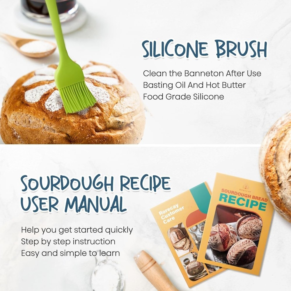 Dough Proofing Basket Set for Perfect Sourdough - Includes Baking Essentials