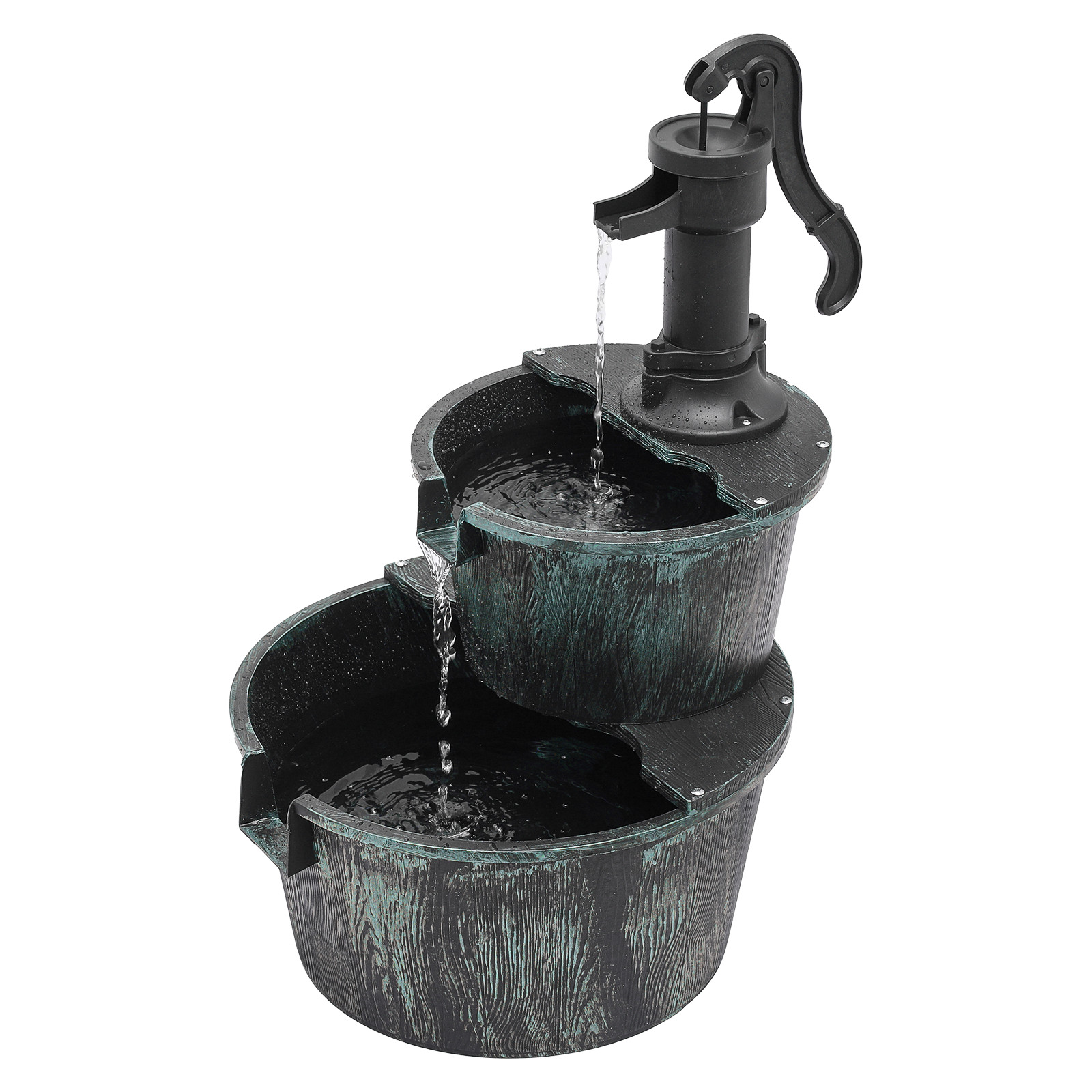 2-Tier Bird Bath Pedestal Fountain 27-Inch Outdoor Garden Decor