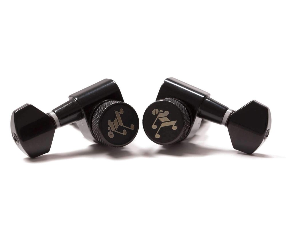 Genuine Tone Ninja 19:1 Locking Tuners, 8 String Inline set, Black