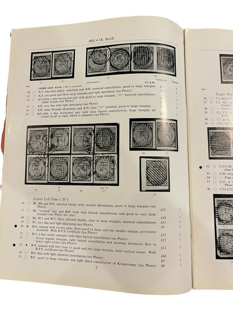 1958 Robson Lowe Norway Specialised Stamp Sale Catalogue + Prices Realized