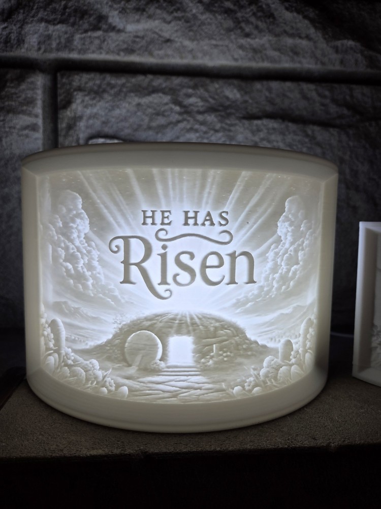 Large -Easter Lithophane - He Has Risen! - Amazing Detail