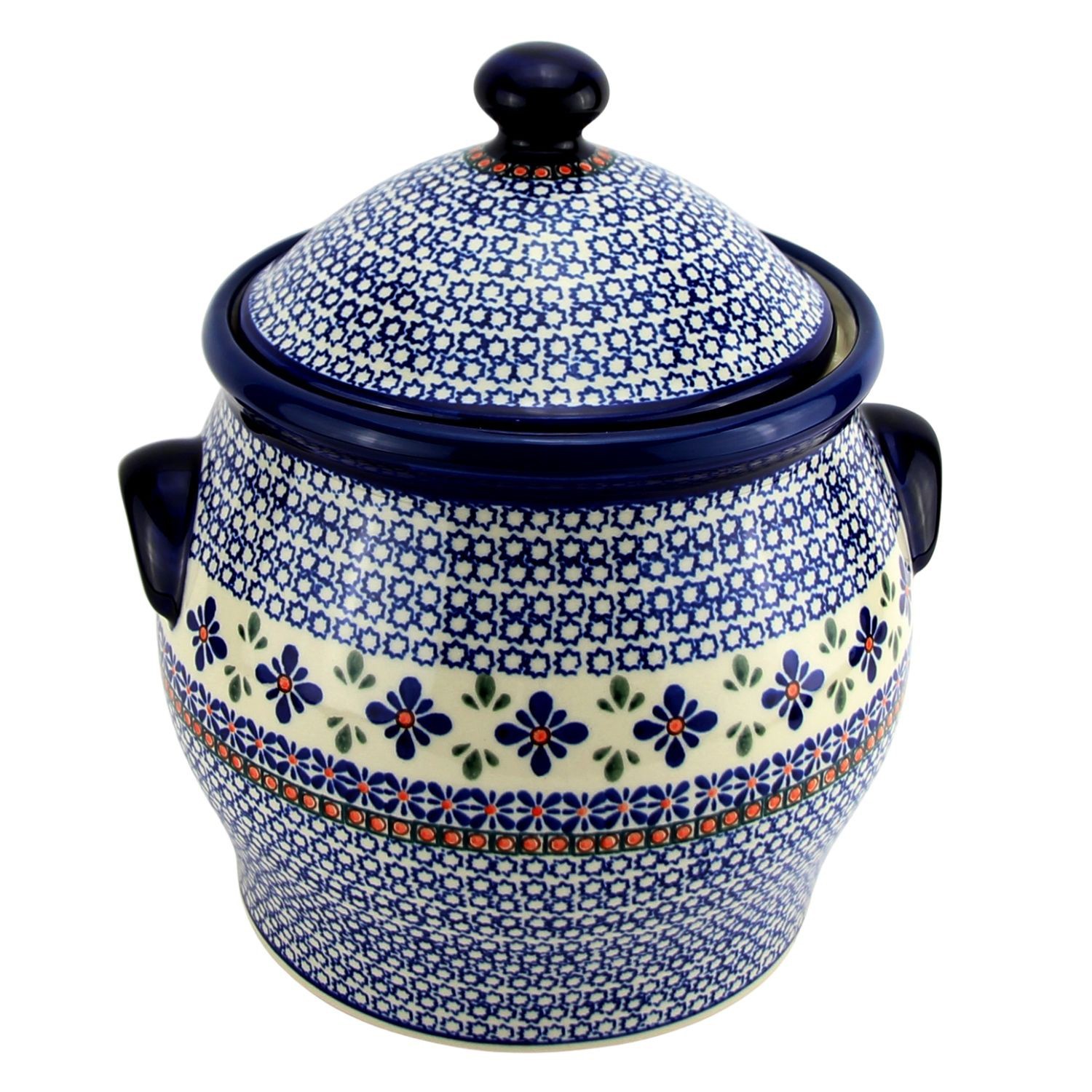 Polish Pottery Large 6 Qt Cookie Jar by Zaklady Boleslawiec Poland