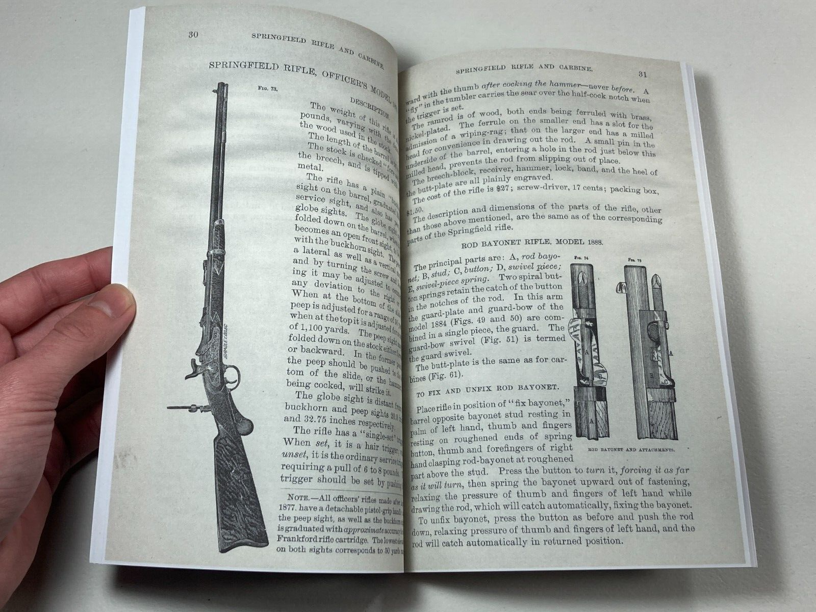 U.S. Army Trapdoor Springfield Rifle Model 1873, Carbine & Revolvers Book 45-70